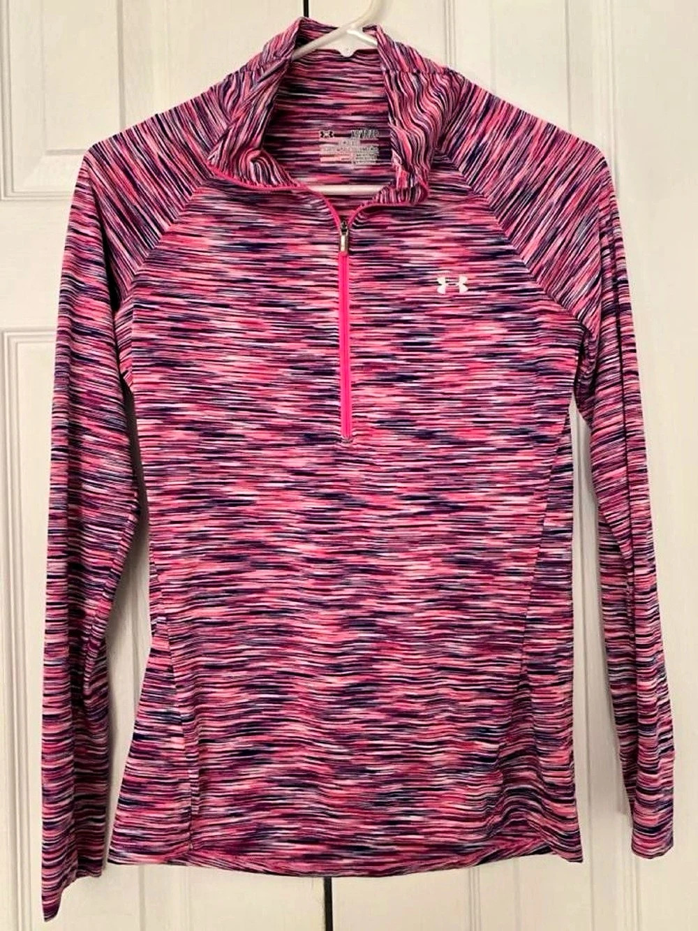 Under Armour Women's Abstract 1/4 Zip Top Pink XS Like New